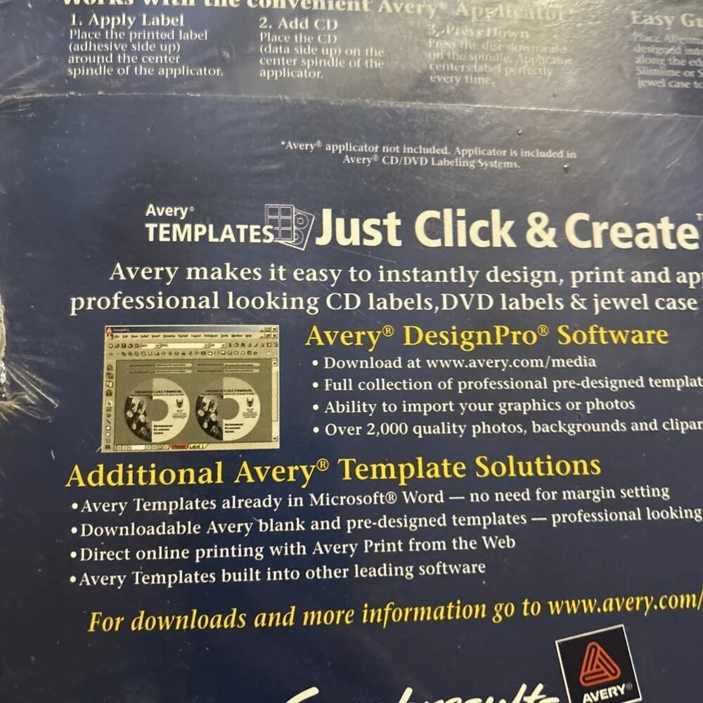 Avery Matte White CD Labels Ink Jet 8691 100 disc count/200 spine count New Seal